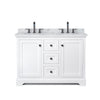 Custom image for White with Matte Black Trim / White Carrara Marble / No Mirror