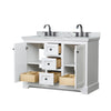 Custom image for White with Matte Black Trim / White Carrara Marble / No Mirror