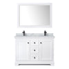 Custom image for White with Matte Black Trim / White Carrara Marble / 46