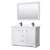 Custom image for White with Matte Black Trim / White Cultured Marble / 46