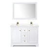 Custom image for White with Brushed Gold Trim / Carrara Cultured Marble / 46