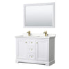 Custom image for White with Brushed Gold Trim / Carrara Cultured Marble / 46