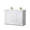 Custom image for White with Brushed Gold Trim / Carrara Cultured Marble / No Mirror