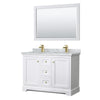 Custom image for White with Brushed Gold Trim / White Carrara Marble / 46