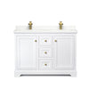 Custom image for White with Brushed Gold Trim / Giotto Quartz / No Mirror