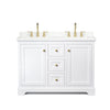 Custom image for White with Brushed Gold Trim / Giotto Quartz / No Mirror