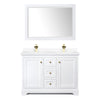 Custom image for White with Brushed Gold Trim / White Cultured Marble / 46