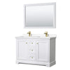 Custom image for White with Brushed Gold Trim / White Cultured Marble / 46