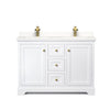 Custom image for White with Brushed Gold Trim / White Quartz / No Mirror