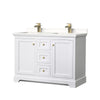 Custom image for White with Brushed Gold Trim / White Quartz / No Mirror