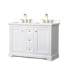 Custom image for White with Brushed Gold Trim / White Quartz / No Mirror