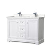 Custom image for White with Polished Chrome Trim / Carrara Cultured Marble / No Mirror