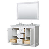 Custom image for White with Polished Chrome Trim / White Carrara Marble / 46