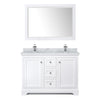 Custom image for White with Polished Chrome Trim / White Carrara Marble / 46