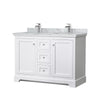 Custom image for White with Polished Chrome Trim / White Carrara Marble / No Mirror
