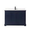 Custom image for Dark Blue with Matte Black Trim / Carrara Cultured Marble / No Mirror