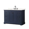 Custom image for Dark Blue with Matte Black Trim / Carrara Cultured Marble / No Mirror