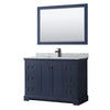 Custom image for Dark Blue with Matte Black Trim / White Carrara Marble / 46