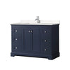 Custom image for Dark Blue with Polished Chrome Trim / Carrara Cultured Marble / No Mirror