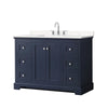 Custom image for Dark Blue with Polished Chrome Trim / Carrara Cultured Marble / No Mirror