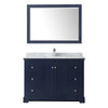 Custom image for Dark Blue with Polished Chrome Trim / White Carrara Marble / 46