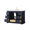 Custom image for Dark Blue with Brushed Gold Trim / Carrara Cultured Marble / No Mirror
