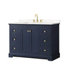 Custom image for Dark Blue with Brushed Gold Trim / Carrara Cultured Marble / No Mirror