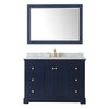 Custom image for Dark Blue with Brushed Gold Trim / White Carrara Marble / 46