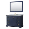 Custom image for Dark Blue with Brushed Gold Trim / White Carrara Marble / 46