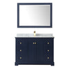 Custom image for Dark Blue with Brushed Gold Trim / White Carrara Marble / 46