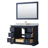 Custom image for Dark Blue with Brushed Gold Trim / White Carrara Marble / 46