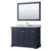 Custom image for Dark Blue with Brushed Gold Trim / White Carrara Marble / 46