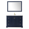 Custom image for Dark Blue with Brushed Gold Trim / White Cultured Marble / 46