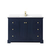 Custom image for Dark Blue with Brushed Gold Trim / White Cultured Marble / No Mirror