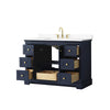Custom image for Dark Blue with Brushed Gold Trim / White Cultured Marble / No Mirror