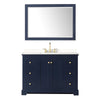 Custom image for Dark Blue with Brushed Gold Trim / White Quartz / 46
