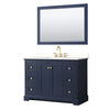 Custom image for Dark Blue with Brushed Gold Trim / White Quartz / 46