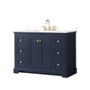 Custom image for Dark Blue with Brushed Gold Trim / White Quartz / No Mirror