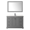 Custom image for Dark Gray with Matte Black Trim / Carrara Cultured Marble / 46