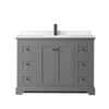 Custom image for Dark Gray with Matte Black Trim / Carrara Cultured Marble / No Mirror