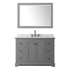 Custom image for Dark Gray with Matte Black Trim / White Carrara Marble / 46