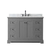 Custom image for Dark Gray with Matte Black Trim / White Carrara Marble / No Mirror