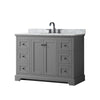 Custom image for Dark Gray with Matte Black Trim / White Carrara Marble / No Mirror