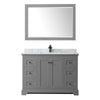 Custom image for Dark Gray with Matte Black Trim / White Carrara Marble / 46
