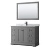 Custom image for Dark Gray with Matte Black Trim / White Carrara Marble / 46