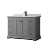 Custom image for Dark Gray with Matte Black Trim / White Carrara Marble / No Mirror