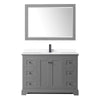Custom image for Dark Gray with Matte Black Trim / White Cultured Marble / 46