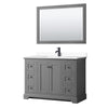 Custom image for Dark Gray with Matte Black Trim / White Cultured Marble / 46