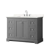 Custom image for Dark Gray with Polished Chrome Trim / Carrara Cultured Marble / No Mirror