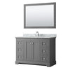 Custom image for Dark Gray with Polished Chrome Trim / White Carrara Marble / 46